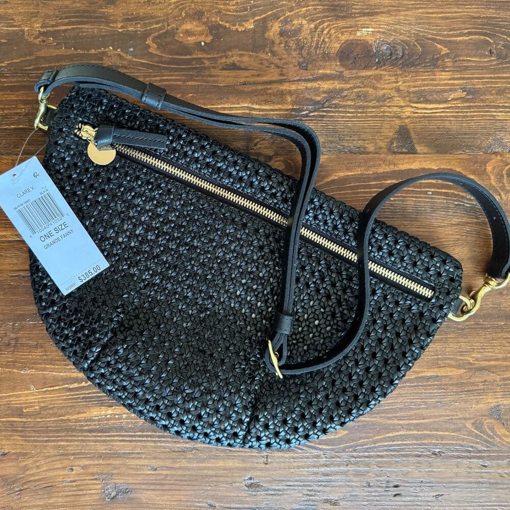 Clare V Grande Fanny - Black Rattan
